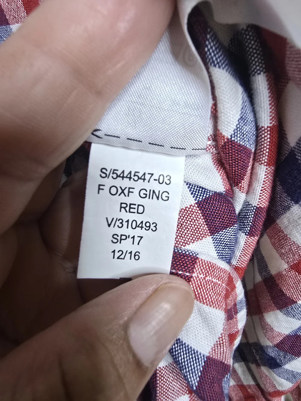 Banana Republic Red White & Blue Check Button-Down Shirt